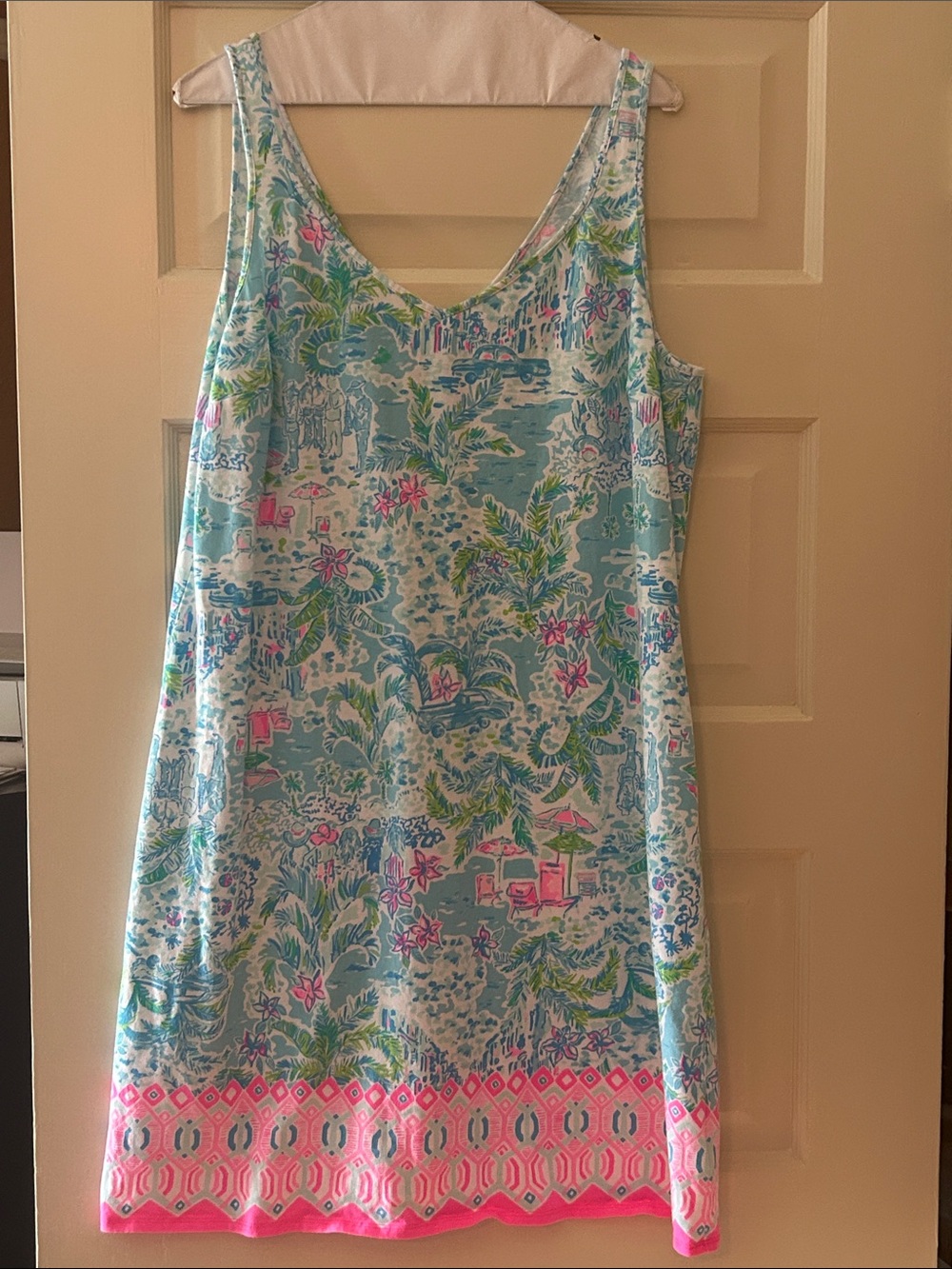Lilly Pulitzer Sleeveless Tropical Print Shift Dress - Blue, Pink, Green
